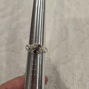 Elegant Silver Multi-Stone Ring